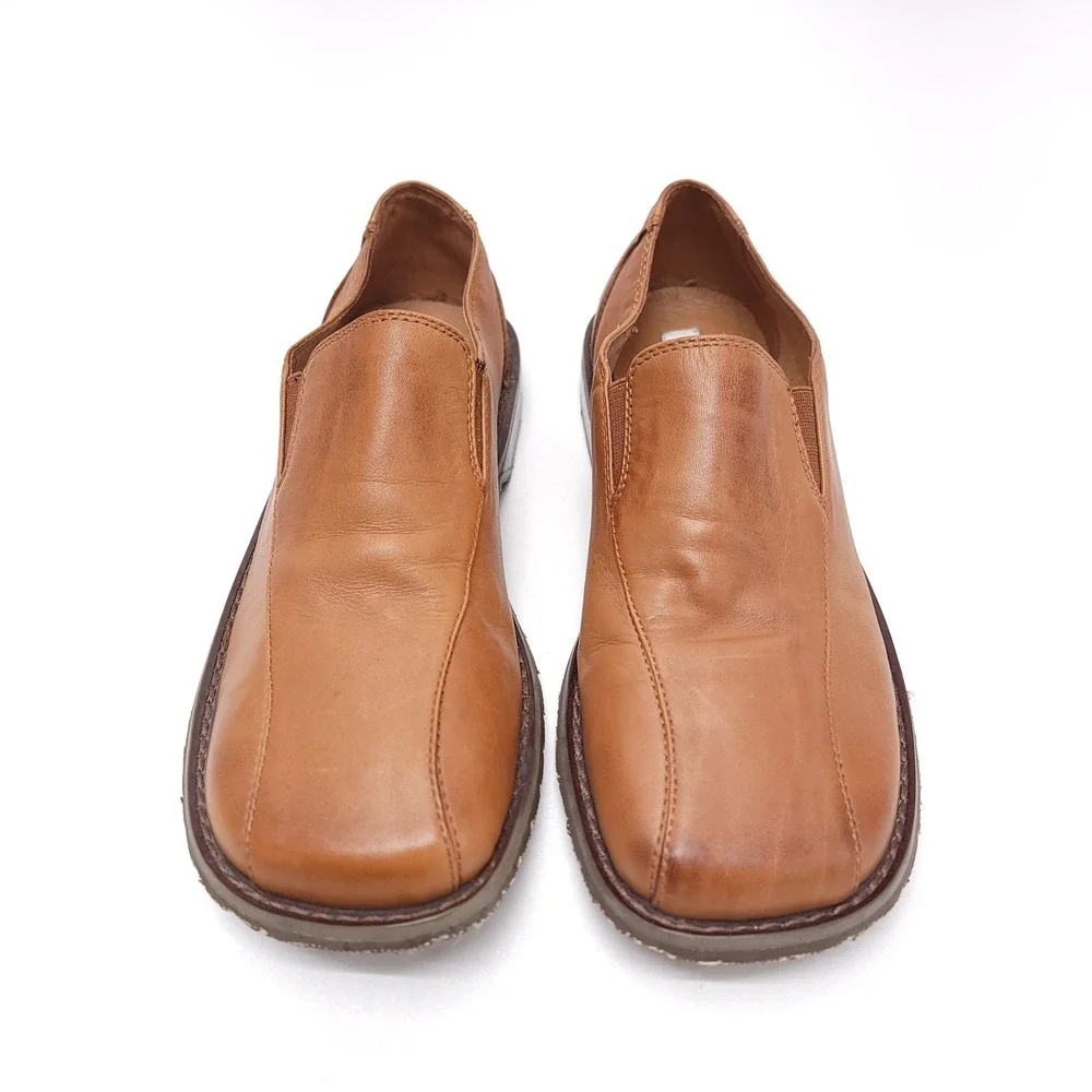 Steve Madden Mens 7 Mammbo‎ Tan Leather Slip On Casual Dress Shoe Loafer